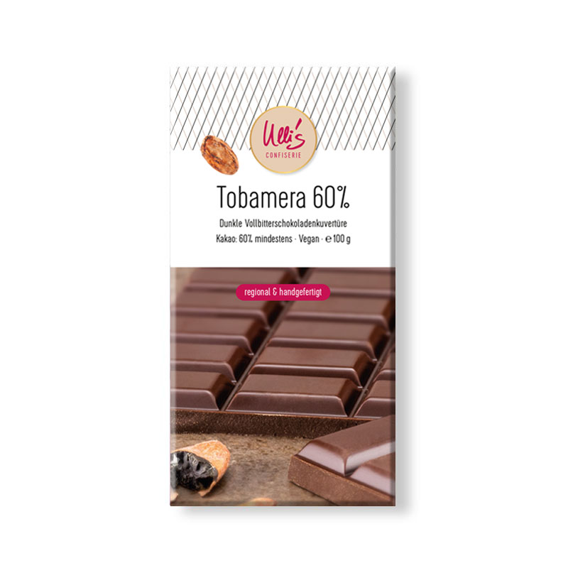 Handgemachte Zartbitterschokolade mit 60% Kakao "Tobamera" · vegan