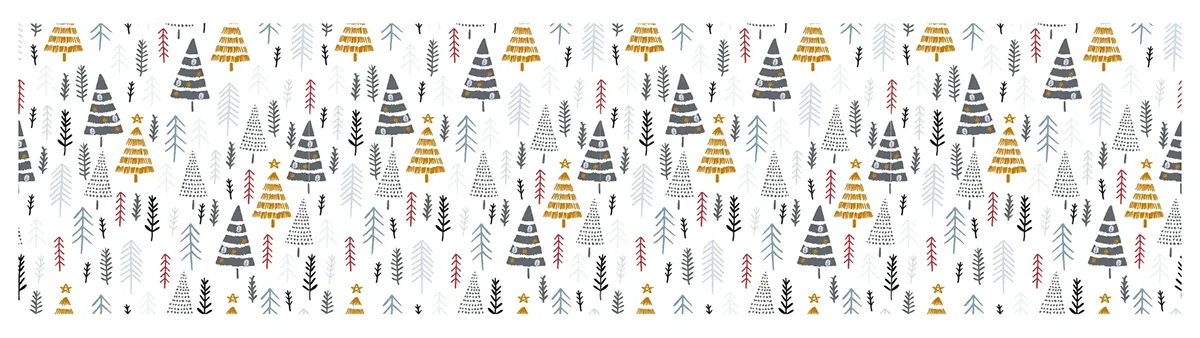 Motiv Weihnachtswald Logo-Banderole für Pralinenschachtel mit Motiv Weihnachtswald