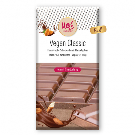 Vegan Classic: Handgemachte Schokolade mit Mandelpulver statt Milch